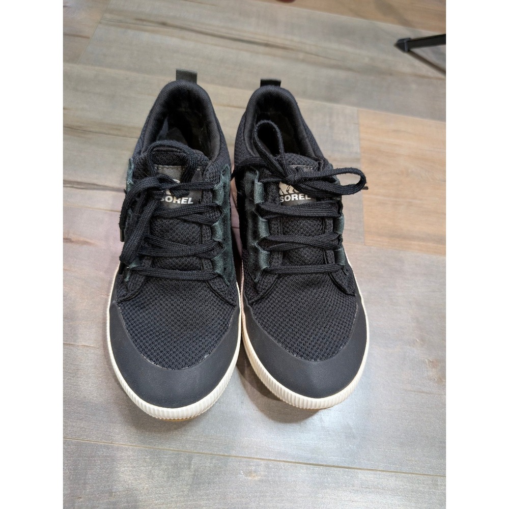 Sorel Womens Size 8 Black Mesh Sneakers Lace Up Casual Shoes Lightweight
